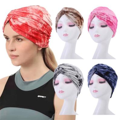 China DecorateÂ   Simple Street Baotou hat European and popular American ladies tie-dye Double-layer turban hat for sale