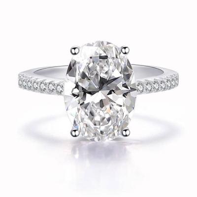 China Hot Selling European and American New Fashion Hot Selling Platinum Zircon Large Oval Plated Engagement Ring for Women for sale