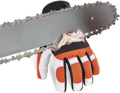 China Anti-smash chainsaw work saw pad on left hand back (size M, orange, GA8912) for sale