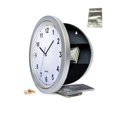 China Storage Round Clock Security Box Wall Clock Safe Hideaway Hidden Hanging Safe Stash Box with One Food Grade Smell Proof Bag for sale