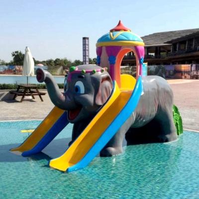 China Hotel And Resort Splash Pad Water Spray Park For Exciting Elephant Double Slide Model for sale