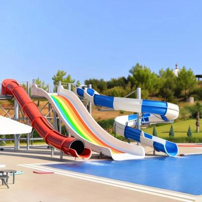 China Safety  Long Lasting Straight Hotel Pool Slide With Non Slip Steps And Safety Handrails for sale