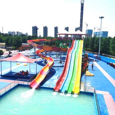 Κίνα Πολλαπλές λωρίδες Rainbow Water Slide με Custom Design και χρώμα για το Water Park προς πώληση