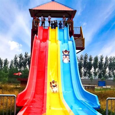 China Eco Friendly 3 Lane Water Slide  Customizable Design Fiberglass Waterslides for sale