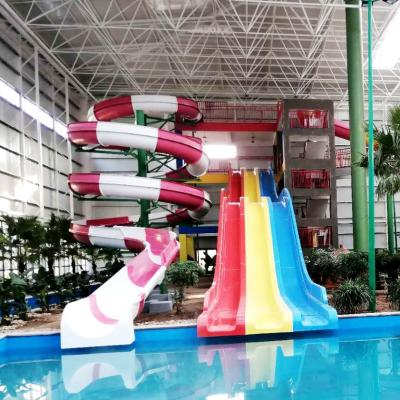 China Sleek Design Sturdy Indoor Spiral Water Slide Rainbow Water Slide Fiberglass for sale