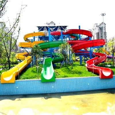 China 6-8mm Thick High Water Slides Large Water Slide For Water Amusement Park for sale