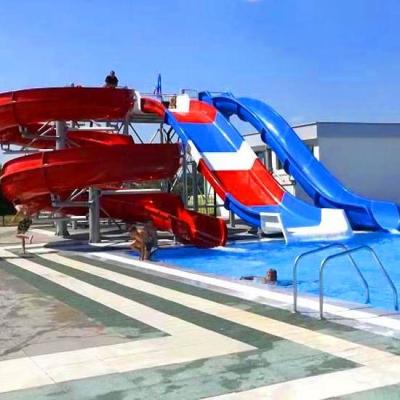 China Durable Hotel Pool Slide With Water Spray Non Slip Steps And Safety Handrails for sale