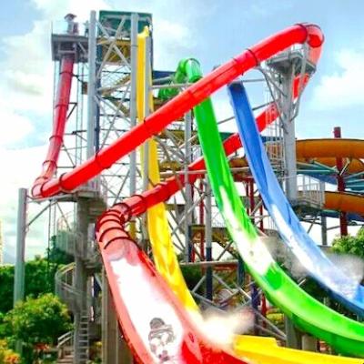 China Customized Fiberglass Water Slide For Water Park Resort Hotel Waterproofing for sale