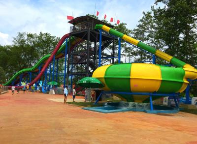 China Space Bowl Slide Multi Colored Fiberglass Large Water Slide For 2 People for sale