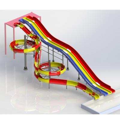 China Customization Aqua Tobogan Water Slide Spiral Rainbow Water Slide for sale