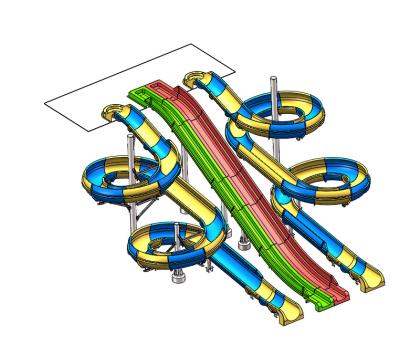 China Spiral Circle Whole Age Custom Water Slide With Mutiline Slides for sale