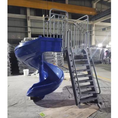 China Durable Indoor S Shape  One Circle Spiral Water Slide With Ladders for sale