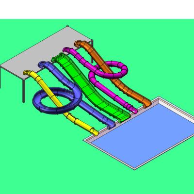 China Oem Odm Custom zwembad glijbanen voor tieners Fun Play Area Te koop