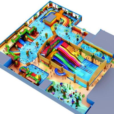 China Indoor Water Park Design Children Water Playground Design With Water Slide And Splash Pad for sale