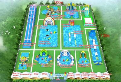 China Create an 100x130m Unforgettable Experience with Our Inflatable Water Park for sale