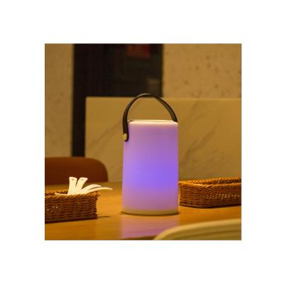 China PE Material Bedside Desk Lamp Portable Rechargeable Light With Speaker Table Lamp for sale