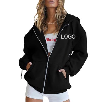 China QUICK DRY Custom Tags Women Cute Hoodie Teen Girl Fall Jacket Oversized Sweatshirts Casual Drawstring Clothe Zip Up Y2K Hoodie with Pocket for sale