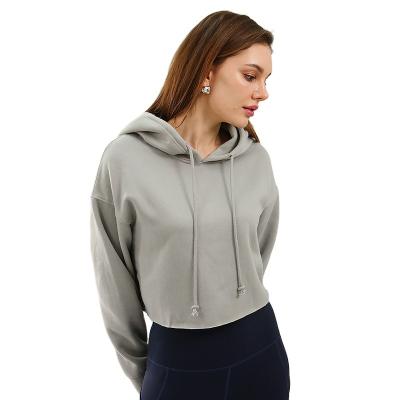 China QUICK DRY Women'S Cropped Hoodies Long Sleeves Organic Cotton Hoodies With String Hoodie Dress For Women for sale