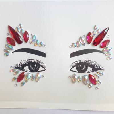 China Waterproof+Eco-friendly Face Gems Body Jewelry Gems Party Decorations Eyes Sticker Jewelry for sale