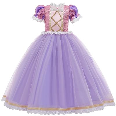 China 2021 Princess Dress Rapunzel Hot Children's Costumes Little Girl Princess Dress Polyester Children's Dress for sale