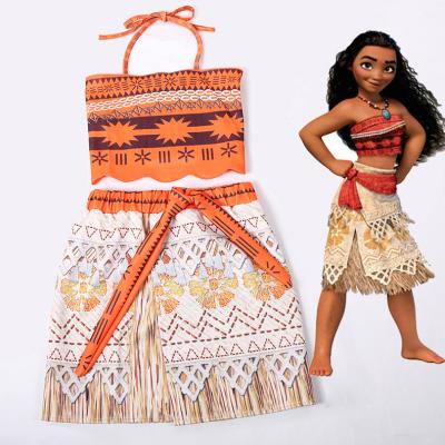 China New Casual Sweatwear Summer Princess Dress For 2-8 Year Old Girls Princess Moana Children's Summer Play Costume for sale