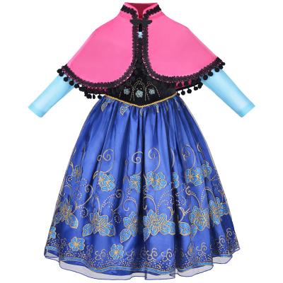 China Cosplay Costume Princess Long Cloak Anna Girl Party Dress From Elsa Anna 2 TV & New Children's Cosplay Costume for sale