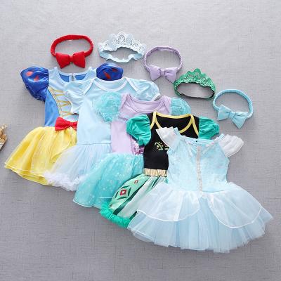 China Hot Selling New Education Children's Round Neck Pullover Harlequin Baby Princess Style Romper Dress for sale