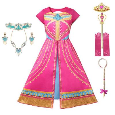 China Polyester factory directly sell princess dress girl Princess Jasmine costume Jasmine costume for sale