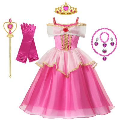 China Princess Aurora Sleeping Beauty Off Shoulder Princess Dress Kids Perform Christmas Halloween Dresses For Toddler Girls Princess Kid Party Ball Gown Bridesmaids Pageant Dress for sale