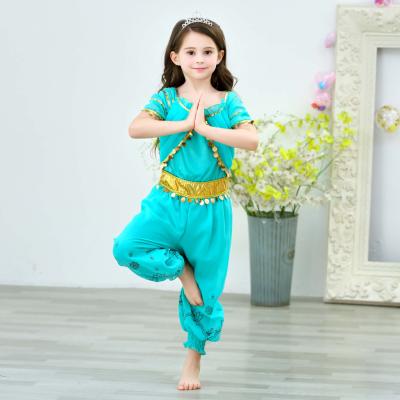 China Jasmine Princess Girls Halloween Dress Kids Perform Dress Up Party Aladdin Princess Costume Dress Child Sequin Halloween Dress Up Set Children Cosplay Costume for sale