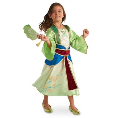 China Princess Mulann Costume Cosplay Cartoon Costume Chinese Style Kids Role Play Floral Kimono Party Ball Gown Girls Carnival Dress MU-LAN for sale