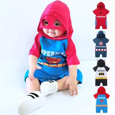 China Polyester Baby Summer Clothes Ins Style Out Of Hooded Sleeve Boys Short Baby Riding Suit New Hot Children's Overalls for sale