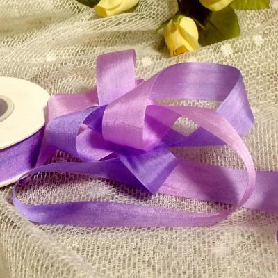 China Double face 20mm pure soft silk ribbon varied colors wedding pure silk ribbon ins style ribbon2mm-50mm width material for sale