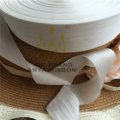 China High Quality 100% Pure Silk Embroidery Ribbon Undyed Double Face 36mmX90m Raw White for sale