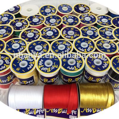 China Durable AW Tape Polyester Bias Bias Folded Satin Bias Tape 15mm 5/8