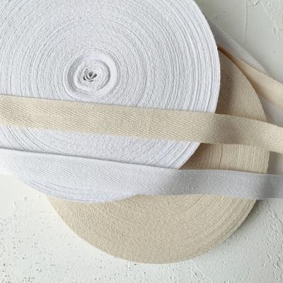 China Double Face Stock Cotton Twill Herringbone Tape Woven Thick 100% Cotton Woven Cotton Bias Tape 10mm 15mm 20mm 30mm By Wholesale High Quality 100% for sale