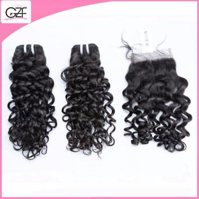 China Paypal Hot Selling Hair Deep Wave Light Brown Wholesale Virgin Peruvian Hair with Closure for sale