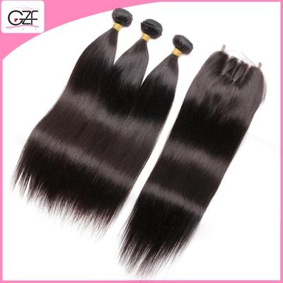 China Hot Sale Hair Bundles and Closure for Wholesale Mongolian Straight Hair with Closure for sale