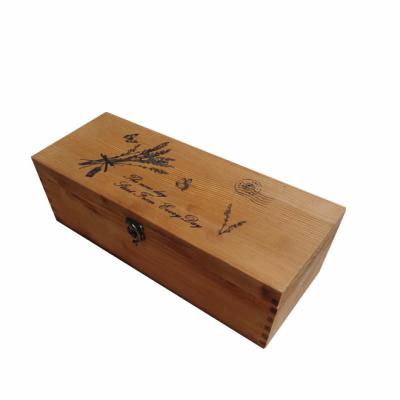 China Handmade Unfinished Natural Wooden Box Storage Boxes With Clasp Varnishes Brand Pattern Souvenirs Box Treasure Chest Bulk Customization for sale