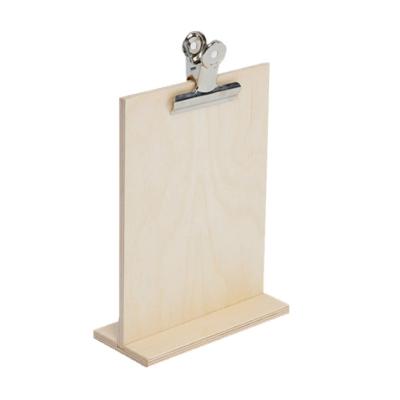 China A4 Clipboard Customized Plywood Solid Wood MDF Standing Wooden Clipboard Sign Holder Set Restaurants Menu Holder, Table Numbers, Retail Signs for sale