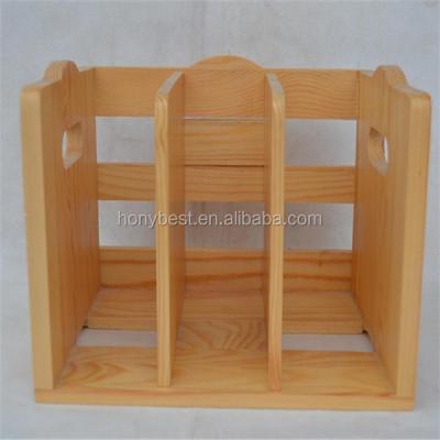 China Creative Wooden Magazine Rack Pine Wood Magazine Rack Orgamizer Rack for sale