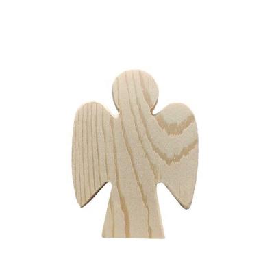 China Wooden Ornaments Angel Shaped Wall Hanging Sign Unfinished, Empty Wooden Christmas Festival Decoration Farmhouse Ornaments for Kids DIY Art Crafts for sale