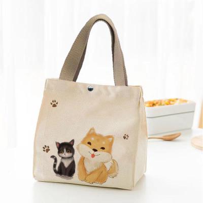 China Who respects the environment; High quality ; Washable; Recyclable Pure Color Cotton Canvas Lunch Storage Bag Canvas Tote Shopping Bag With Custom Logo for sale