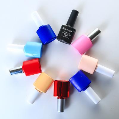 China Custom Clear Empty Glass Personal Care Wholesale Nail Gel Polish Bottle With Brush For Nail Art for sale