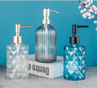 China Custom Empty Personal Care Wash Room Liquid Glass Bottles Hand Sanitizer Bottle Soap Dispenser for sale