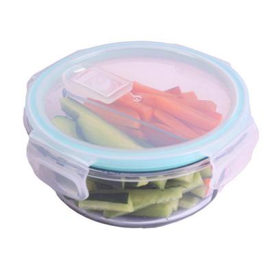 China Freshness Preservation Factory Direct Sale Fresh-keeping Lunch Crisper Glass Container Box With Stomata for sale