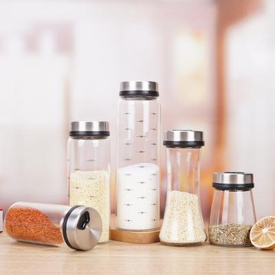 China Storage Bottles & Custom Glass Jars Spice Bottle Seasoning Jar With Lid For Kitchen for sale