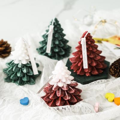 China Birthdays Wholesale Christmas Decoration Christmas Tree Shaped Aromatherapy Candle Soy Wax for sale