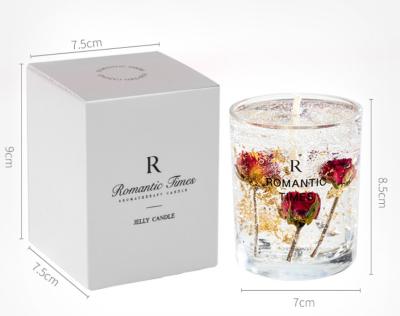 China 2021 Birthdays Trendy Jelly Dry Flower Candle Gift Home Decoration Aromatherapy Soy Candle for sale