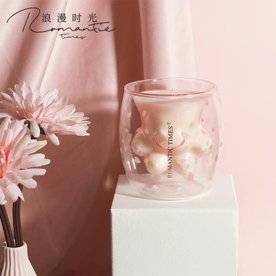 China Cute Birthdays Cat-paw Cup Aromatherapy Candle for sale